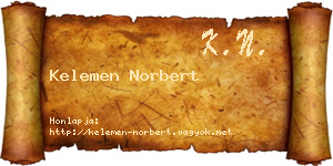 Kelemen Norbert névjegykártya